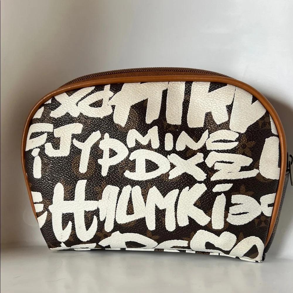 Chic inspired Brown and White Cosmetic Case